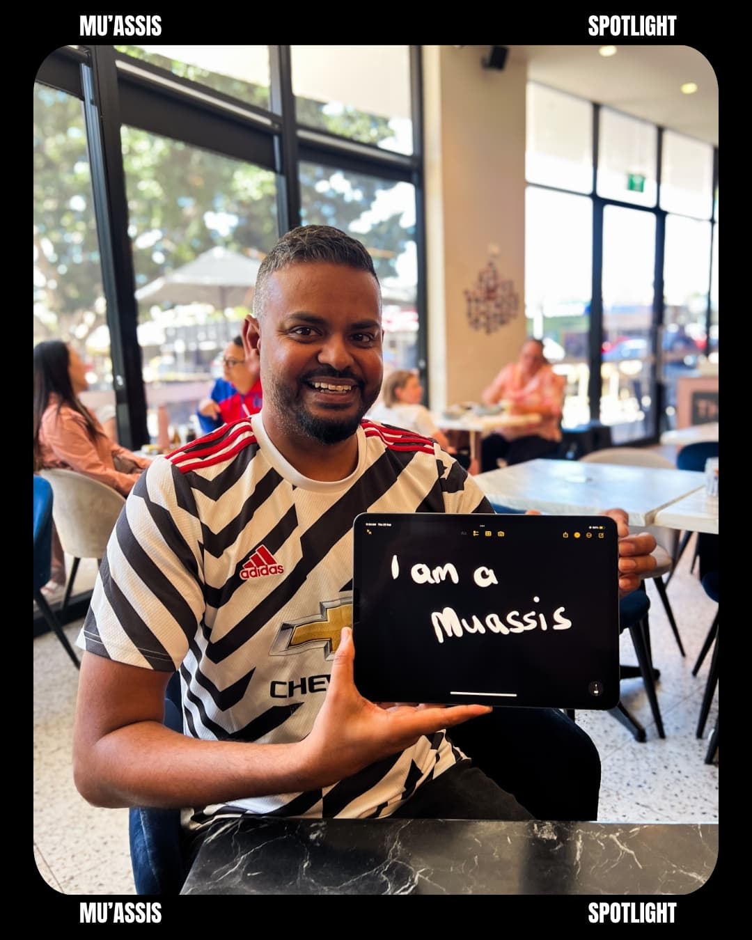 Br. Riaz at the THR33 café counter